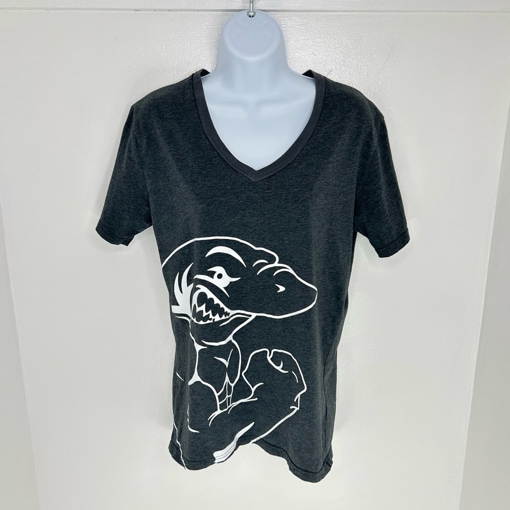 GymShark Retro Logo Shirt Womens Small Big Shark Logo Gym Active Run Athlesiure - Picture 2 of 11